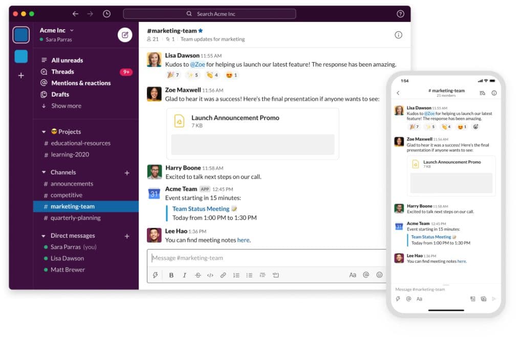 A simpler, more organized Slack on your phone