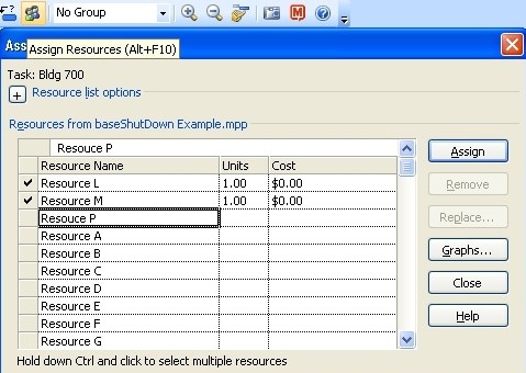 resource assignments in ms project