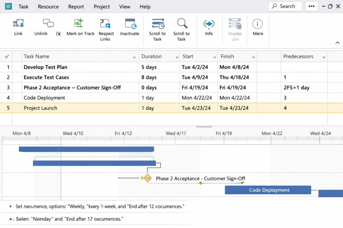 Using Microsoft Project For Task Management Create Recurring Tasks with Microsoft Project