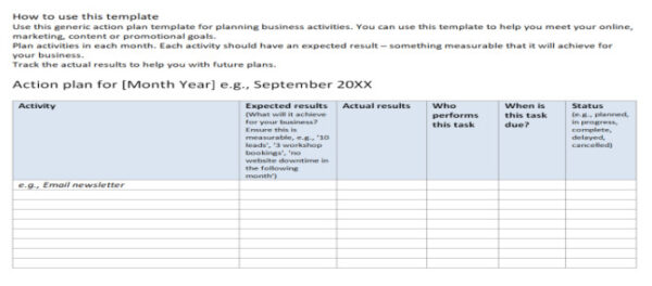 34 Free Action Plan Templates – Google, Word, Excel