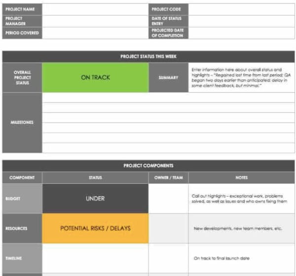 5 Free Project Status Report Templates
