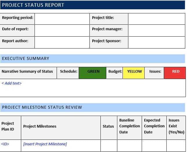 5 Free Project Status Report Templates 6