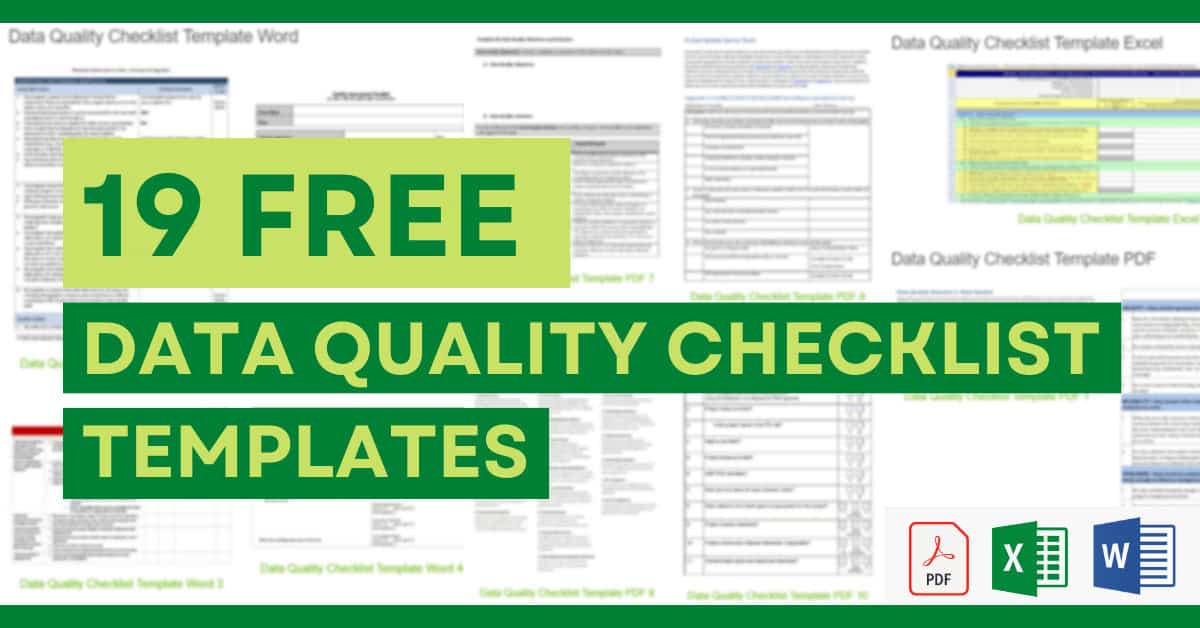 19 x Data Quality Checklist Template – Word, PDF