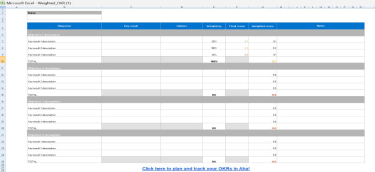25 Free OKR Templates Google Docs, Excel... 13
