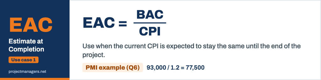 Earned Value Management Formulas with Examples from PMI 6