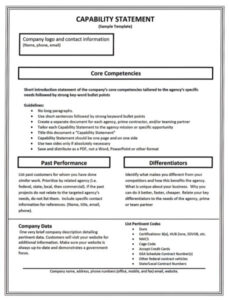 42 x Capability Statement Template – Word, PDF