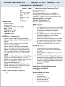42 x Capability Statement Template – Word, PDF