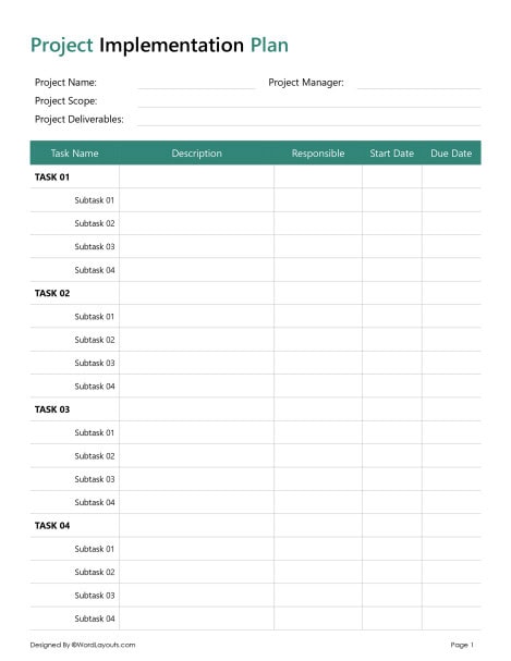 3 Free Implementation Plan Templates 4