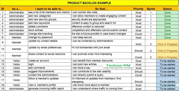 10 Free Product Backlog Templates 2