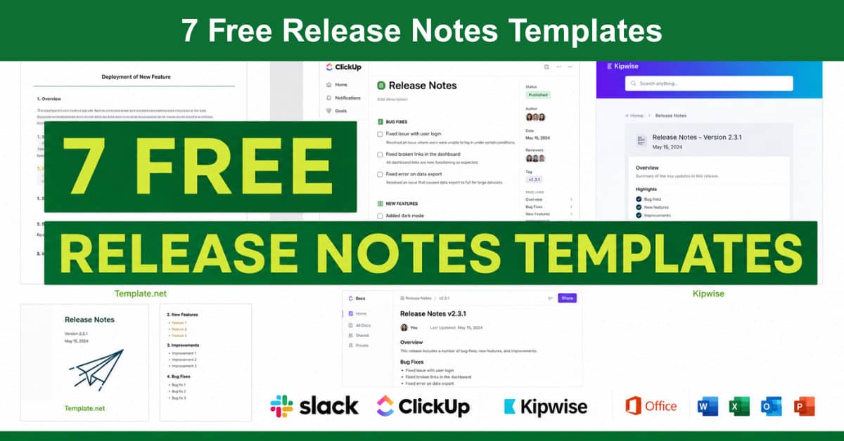 7 Free Release Notes Templates
