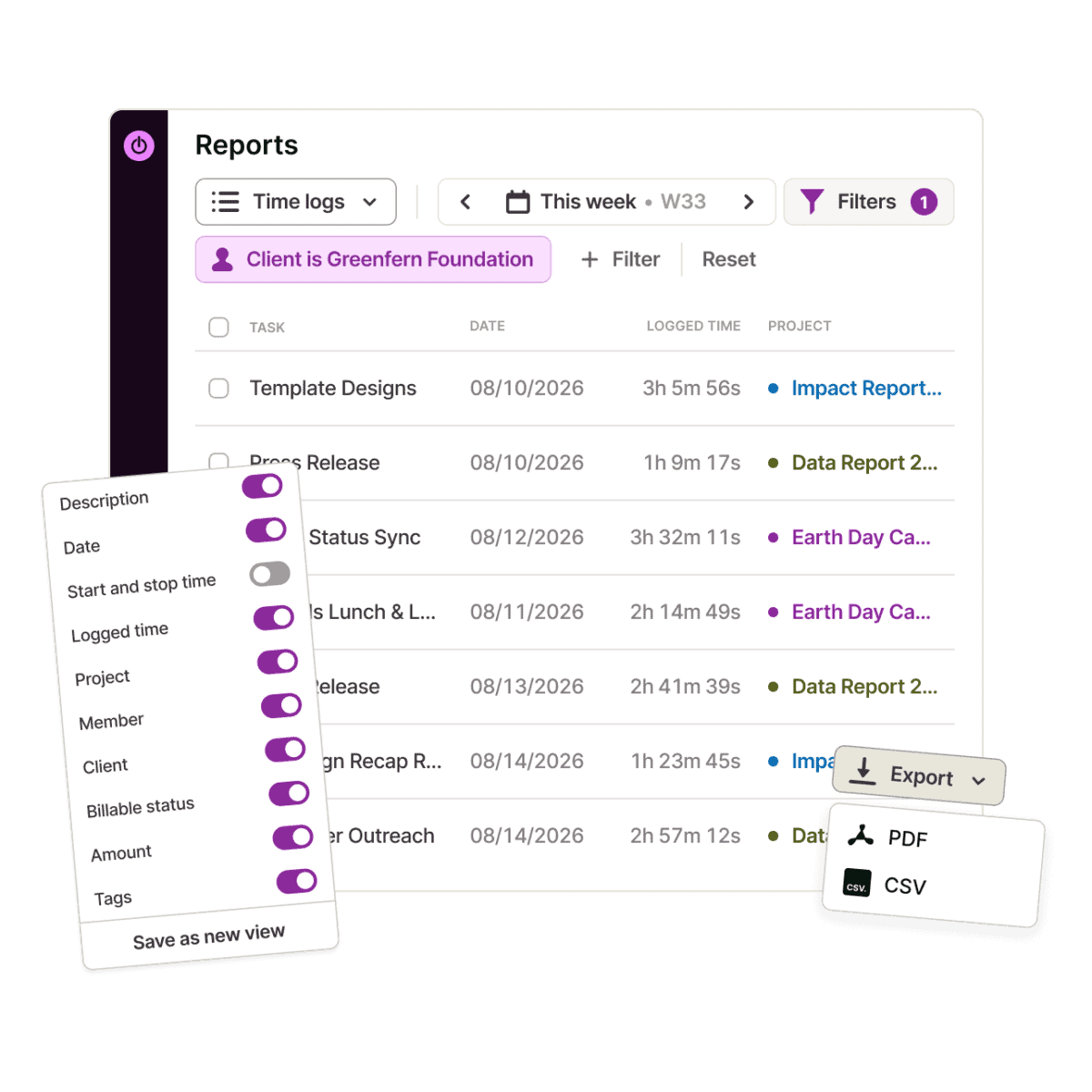 Toggl client reports