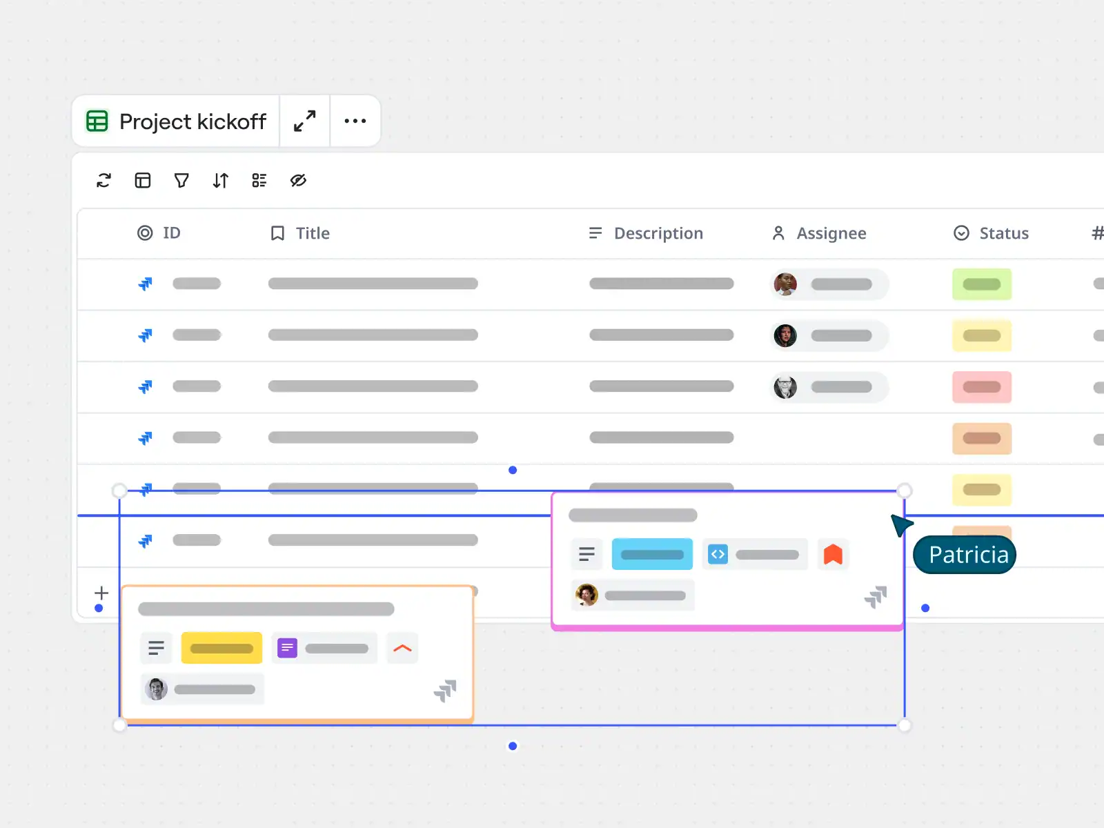 Miro board with Jira and Azure DevOps cards synced