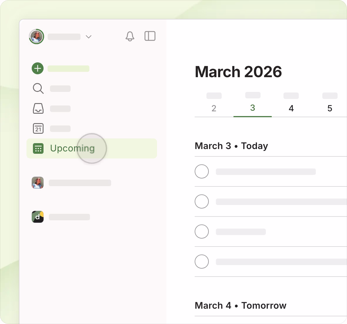 Todoist Upcoming view for planning the week