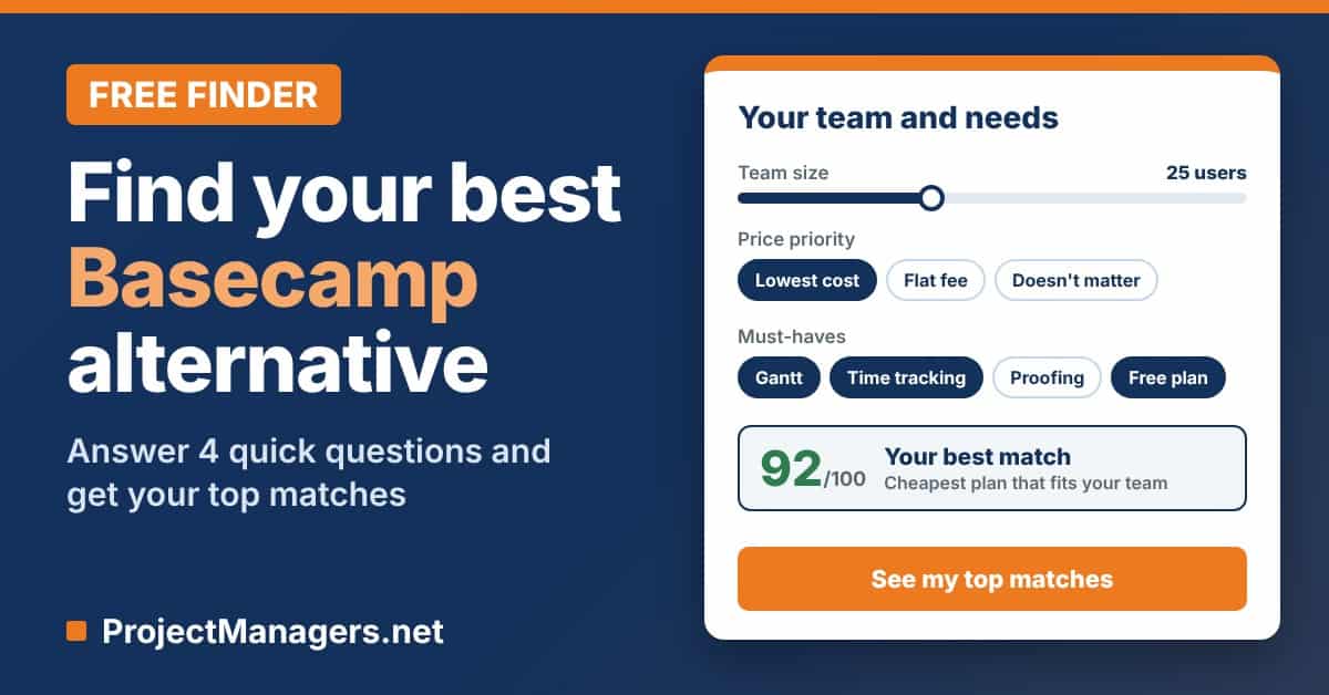 Free Basecamp alternative finder