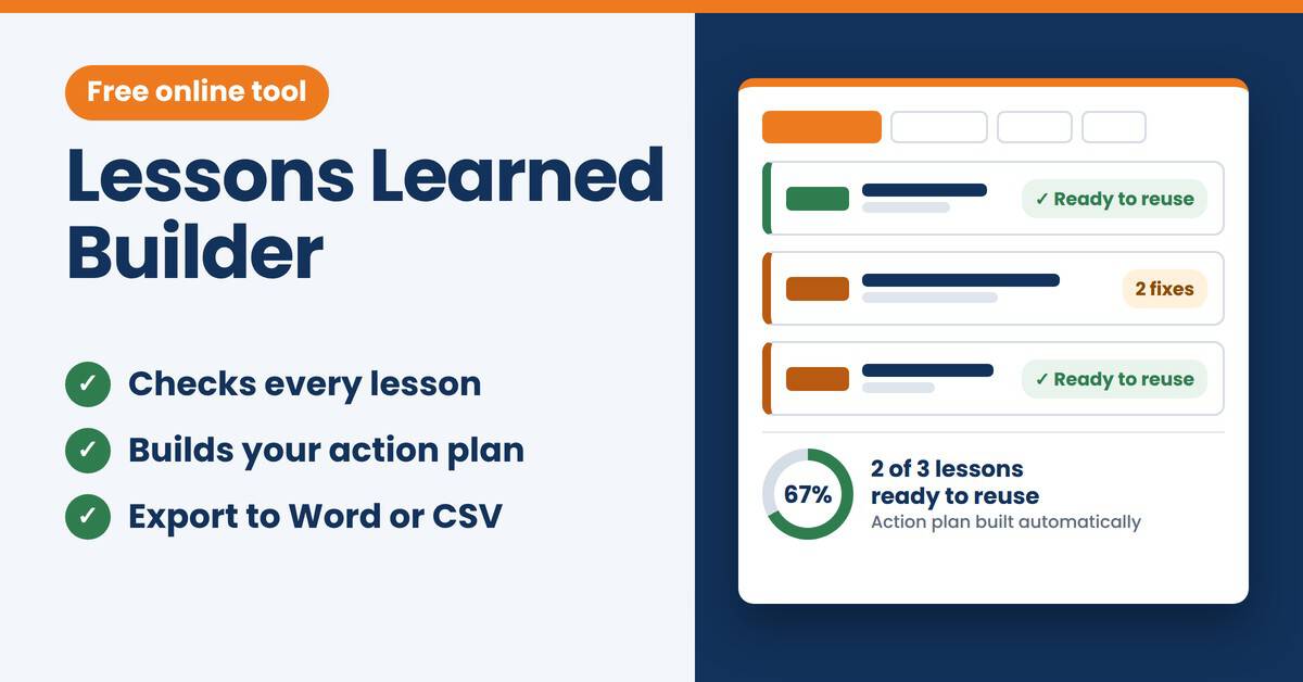 Free lessons learned builder