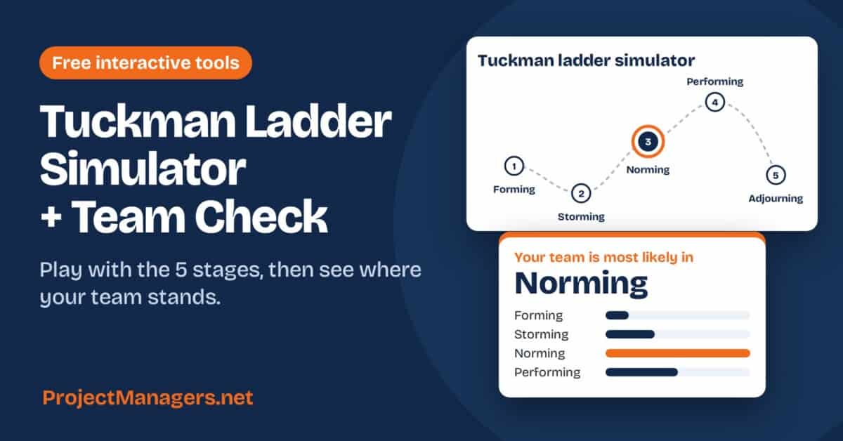 Tuckman ladder simulator and team check